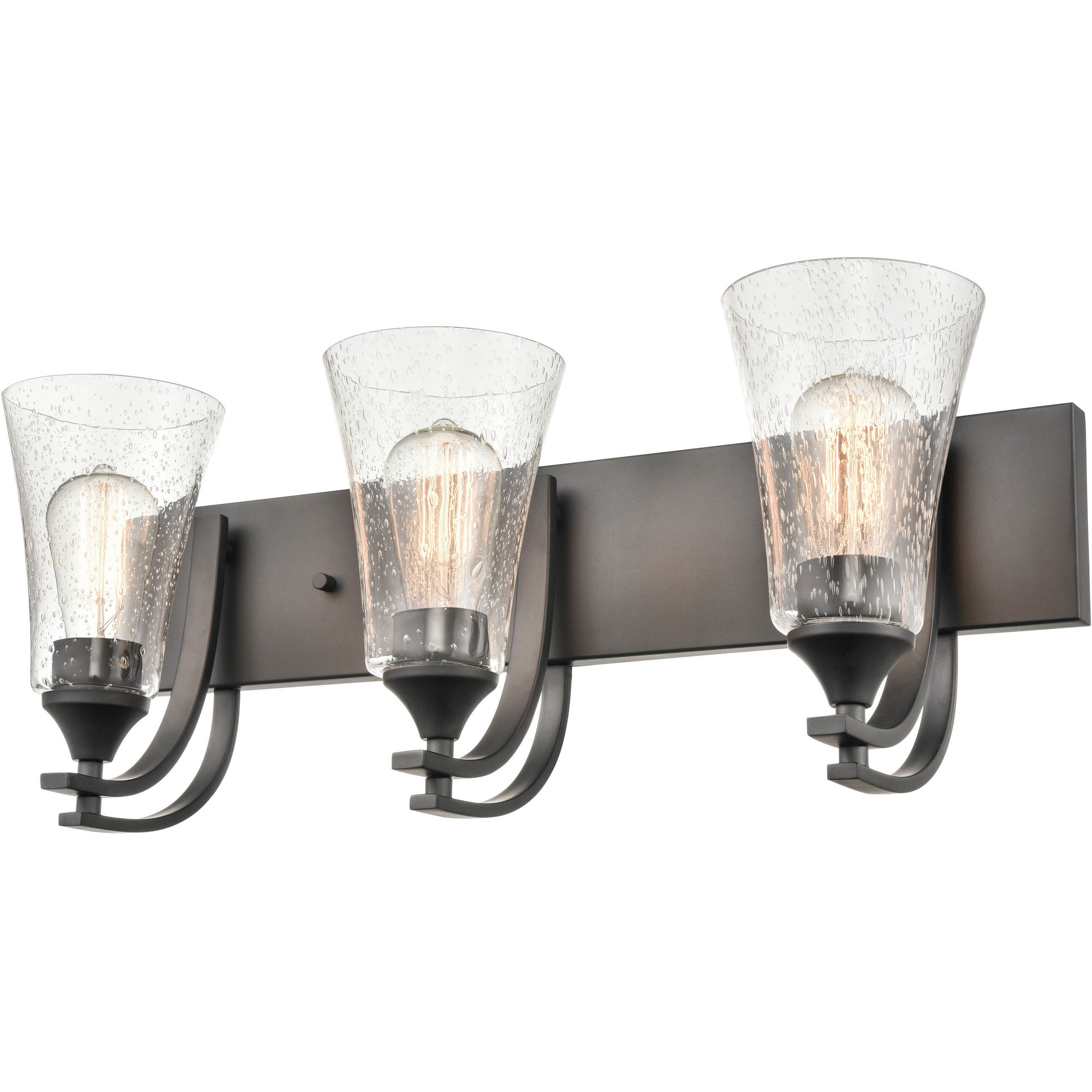 Natalie 3 Light 24 inch Matte Black Bathroom Vanity Light Wall Light